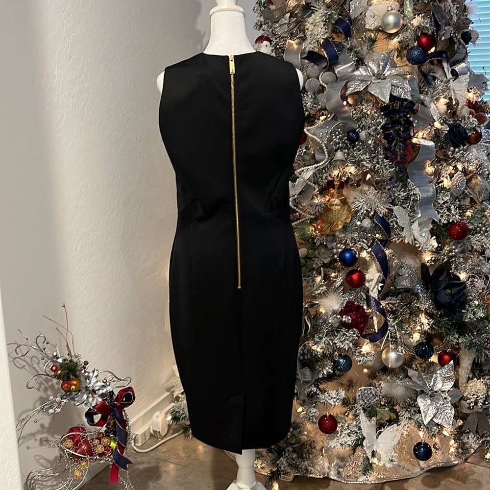TED BAKER, SATIN V-NECK DRESS - Picture 3 of 11